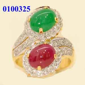 ทอง7.1กรัม พลอย1เม็ด หนักรวม2.48กะรัต พลอย1เม็ด หนักรวม2กะรัต เพชรกลม46เม็ด หนักรวม0.95กะรัต .